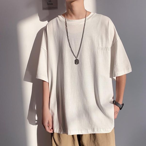men's t-shirts short sleeve black white loose t shirt 2021 summer classic solid tshirt tees casual clothes plus oversize, White;black
men's t-shirts short sleeve black white loose t shirt 2021 summer classic solid tshirt tees casual clothes plus oversize, White;black