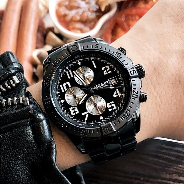 wristwatches relogio masculino men watch megir fashion quartz clock men's business waterproof big dial military sport, Slivery;brown
wristwatches relogio masculino men watch megir fashion quartz clock men's business waterproof big dial military sport, Slivery;brown