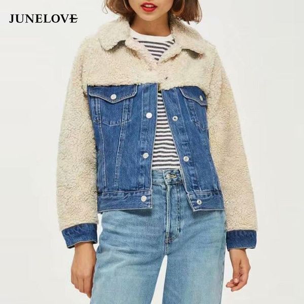 women's jackets junelove women winter long sleeve warm coat casual female patchwork denim vintage cotton loose lady spliced outwears, Black;brown
women's jackets junelove women winter long sleeve warm coat casual female patchwork denim vintage cotton loose lady spliced outwears, Black;brown