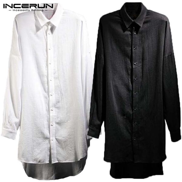 men's casual shirts incerun men shirt korean style solid color long sleeve lapel neck loose fashion thin male camisa 5xl, White;black
men's casual shirts incerun men shirt korean style solid color long sleeve lapel neck loose fashion thin male camisa 5xl, White;black