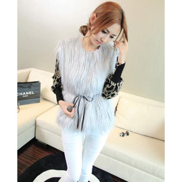 women's fur & faux coat sleeveless waistcoat wth belt 2021 autumn and winter fashion ladies fluffy clothes warm thick outerwear, Black
women's fur & faux coat sleeveless waistcoat wth belt 2021 autumn and winter fashion ladies fluffy clothes warm thick outerwear, Black