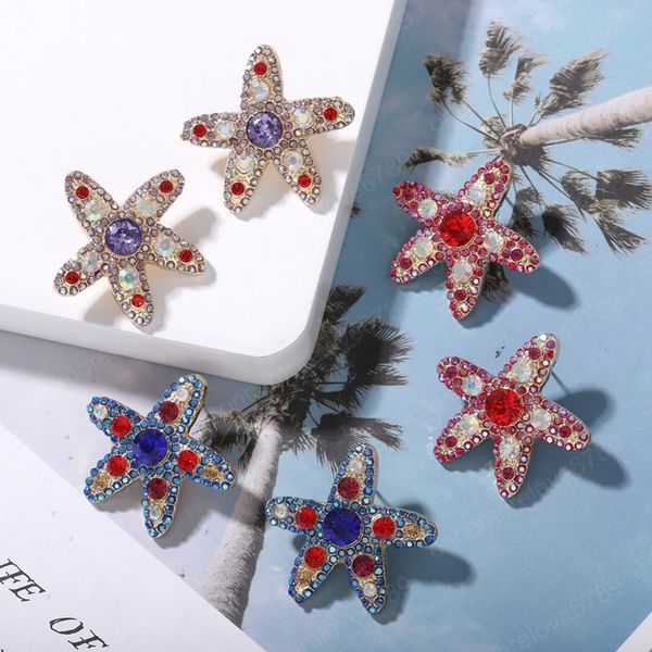 sweet personality starfish stud earring for women fashion rhinestone pentagram earrings beach accessories jewelry, Golden;silver
sweet personality starfish stud earring for women fashion rhinestone pentagram earrings beach accessories jewelry, Golden;silver