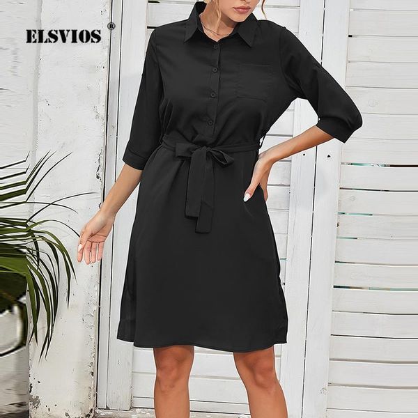 casual dresses fashion women button belt solid color dress summer lapel pocket high waist a-line autumn elegant lady party vestidos, Black;gray
casual dresses fashion women button belt solid color dress summer lapel pocket high waist a-line autumn elegant lady party vestidos, Black;gray