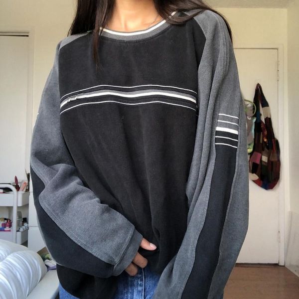 women's hoodies & sweatshirts women o-neck patchwork grunge y2k loose harajuku korean 2022 spring casual long sleeve pullovers female o, Black
women's hoodies & sweatshirts women o-neck patchwork grunge y2k loose harajuku korean 2022 spring casual long sleeve pullovers female o, Black