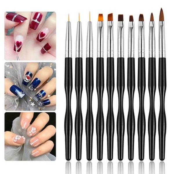 nail brushes 10pcs/set art pen black rod small waist gradient painting crystal potherapy line drawing manicure tools, Yellow
nail brushes 10pcs/set art pen black rod small waist gradient painting crystal potherapy line drawing manicure tools, Yellow