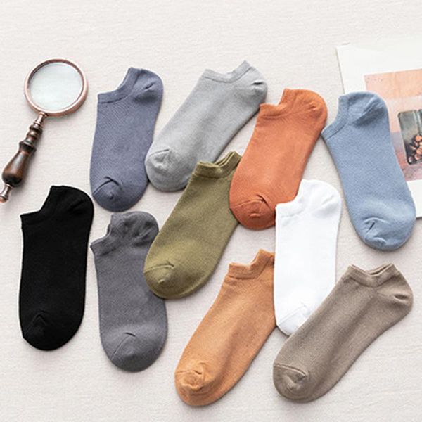 men's socks 5 pairs men set thin solid mesh breathable summer cotton sweat-absorption cool fashion soft japanese style low cut, Black
men's socks 5 pairs men set thin solid mesh breathable summer cotton sweat-absorption cool fashion soft japanese style low cut, Black
