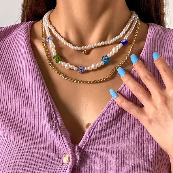 chokers lacteo 2021 y2k fashion trendy rainbow resin acrylic flower choker necklace for women double layer imitation pearls, Golden;silver
chokers lacteo 2021 y2k fashion trendy rainbow resin acrylic flower choker necklace for women double layer imitation pearls, Golden;silver