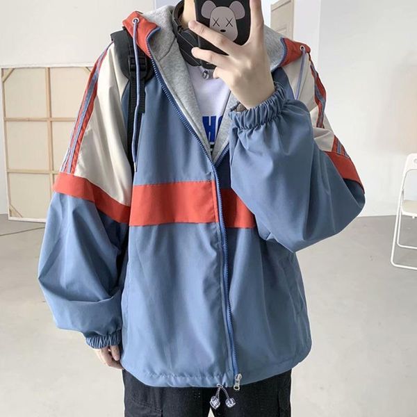 men's jackets student hooded jacket spring autumn mens fashion brand personalized stitching loose versatile streetwear windbreaker hip, Black;brown
men's jackets student hooded jacket spring autumn mens fashion brand personalized stitching loose versatile streetwear windbreaker hip, Black;brown