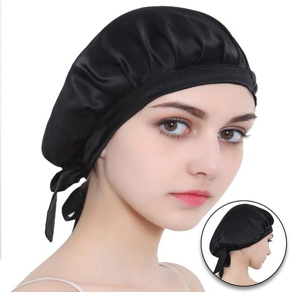 beanie/skull caps silk women night sleep cap long hair care comfortable mulberry satin elastic band bonnet hat for lady adjust, Blue;gray
beanie/skull caps silk women night sleep cap long hair care comfortable mulberry satin elastic band bonnet hat for lady adjust, Blue;gray