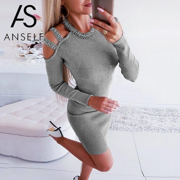 women hollow out dress 2021 autumn beading bodycon mini o neck long sleeve package hip knitted office ol lady party casual dresses, Black;gray
women hollow out dress 2021 autumn beading bodycon mini o neck long sleeve package hip knitted office ol lady party casual dresses, Black;gray