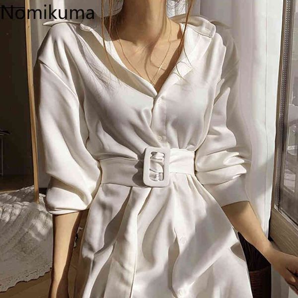 nomikuma elegant turn down collar long sleeve vintage dress women solid color slim waist dresses korean fashion vestidos 3b130 210514, Black;gray
nomikuma elegant turn down collar long sleeve vintage dress women solid color slim waist dresses korean fashion vestidos 3b130 210514, Black;gray