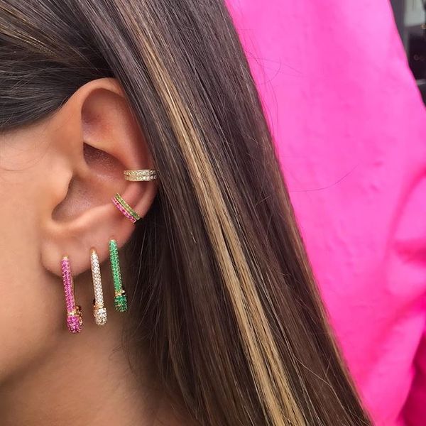 gold filled fashion gorgeous women jewelry trendy micro pave colorful pink cz safety pin stud earring, Golden;silver
gold filled fashion gorgeous women jewelry trendy micro pave colorful pink cz safety pin stud earring, Golden;silver
