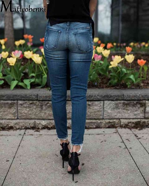 fashion mid waist skinny women vintage distressed denim autumn crimped destroyed pencil pants casual ripped jeans, Blue
fashion mid waist skinny women vintage distressed denim autumn crimped destroyed pencil pants casual ripped jeans, Blue