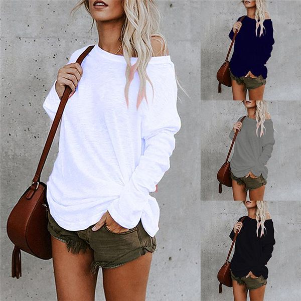 women's t-shirt 2021 autumn t shirt solid color diagonal collar long sleeved daily casual fashion street wild lady, White
women's t-shirt 2021 autumn t shirt solid color diagonal collar long sleeved daily casual fashion street wild lady, White