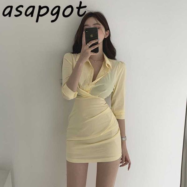 spring chic korean casual three quarter turn down collar shirts dress women solid slim waist wrap hip bodycon vestido mujer 210610, Black;gray
spring chic korean casual three quarter turn down collar shirts dress women solid slim waist wrap hip bodycon vestido mujer 210610, Black;gray