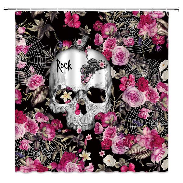 flower skulls shower curtain decor skull pink rose hibiscus floral leaf spider web butterfly romantic halloween fabric bath 
flower skulls shower curtain decor skull pink rose hibiscus floral leaf spider web butterfly romantic halloween fabric bath