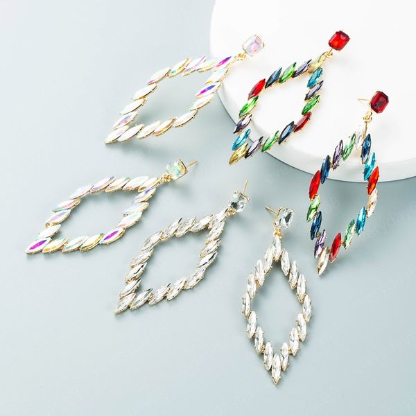 trendy multi color crystal dangle earrings elegant geometric diamond shape dangle earring girl party jewelry brincos, Silver
trendy multi color crystal dangle earrings elegant geometric diamond shape dangle earring girl party jewelry brincos, Silver