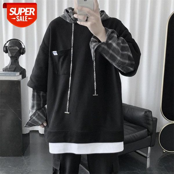 sweater men's hooded autumn korean version of the trend ins hong kong style jacket loose couple clothes fake two jackets #gu1j, Black
sweater men's hooded autumn korean version of the trend ins hong kong style jacket loose couple clothes fake two jackets #gu1j, Black
