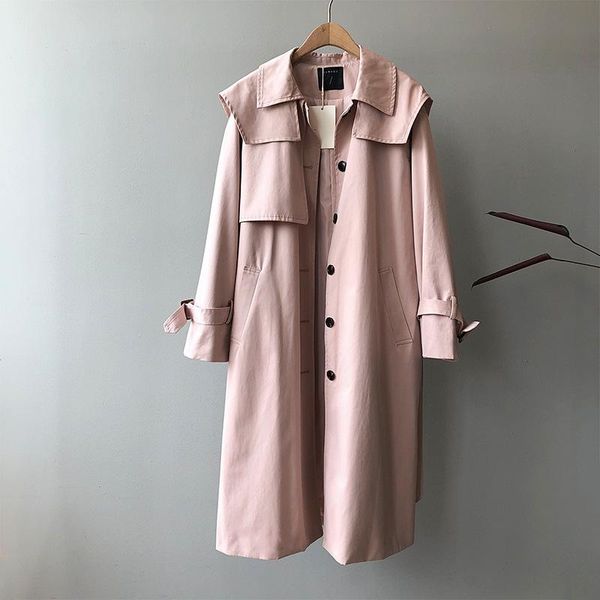 women's trench coats 2021 autumn spring women coat fashion mid-length windbreaker female korean loose chic soild color elegant long sle, Tan;black
women's trench coats 2021 autumn spring women coat fashion mid-length windbreaker female korean loose chic soild color elegant long sle, Tan;black