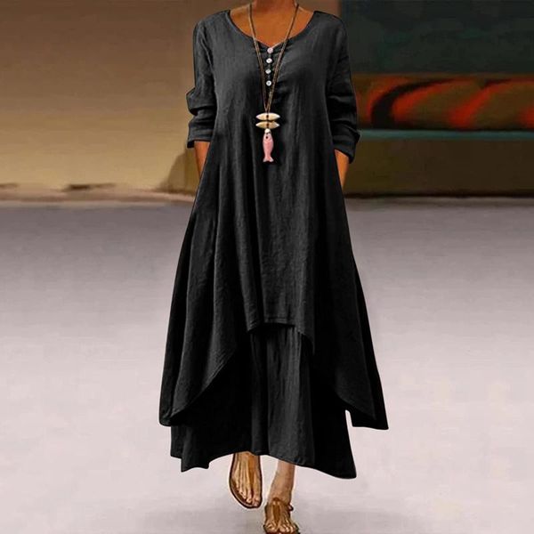 casual dresses fashion women loose long sleeve solid o-neck buttons dress fft, Black;gray
casual dresses fashion women loose long sleeve solid o-neck buttons dress fft, Black;gray