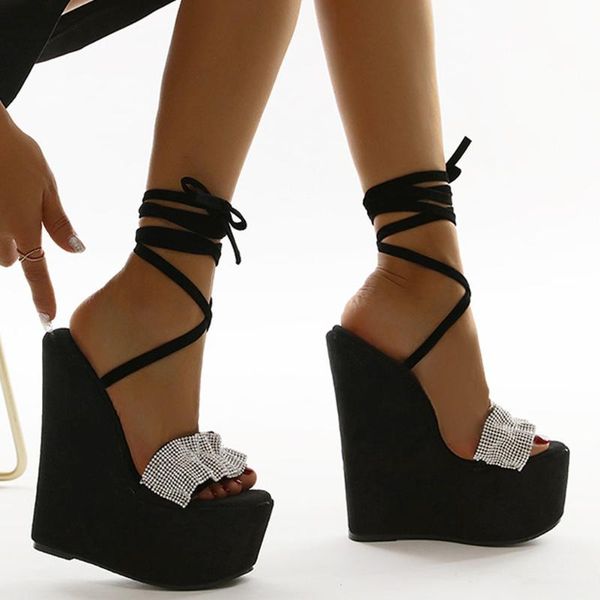 casual woman shoes 2021 summer sandals brand design lace-up crystal wedges heels non-slip platform comfy walking dress, Black
casual woman shoes 2021 summer sandals brand design lace-up crystal wedges heels non-slip platform comfy walking dress, Black
