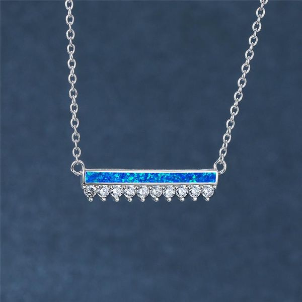 pendant necklaces charm silver color chain necklace cute blue square opal trendy female white crystal wedding for women
pendant necklaces charm silver color chain necklace cute blue square opal trendy female white crystal wedding for women