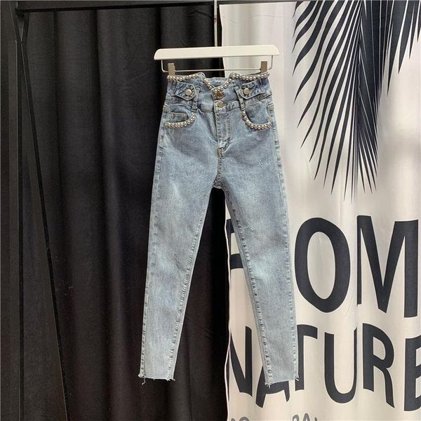 women's jeans mom spring and summer thin section 2021 high-waist beaded harlan nine-point slim korean style feet tide, Blue
women's jeans mom spring and summer thin section 2021 high-waist beaded harlan nine-point slim korean style feet tide, Blue