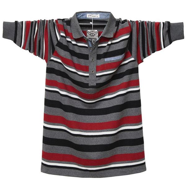 men's polos 2021 lapel long sleeve t-shirt striped stretch fashion casual cotton m-5xl, White;black
men's polos 2021 lapel long sleeve t-shirt striped stretch fashion casual cotton m-5xl, White;black