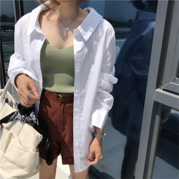 dress bf style white quality solid stylish women high waist office lady all-match loose split elegant shirts
dress bf style white quality solid stylish women high waist office lady all-match loose split elegant shirts
