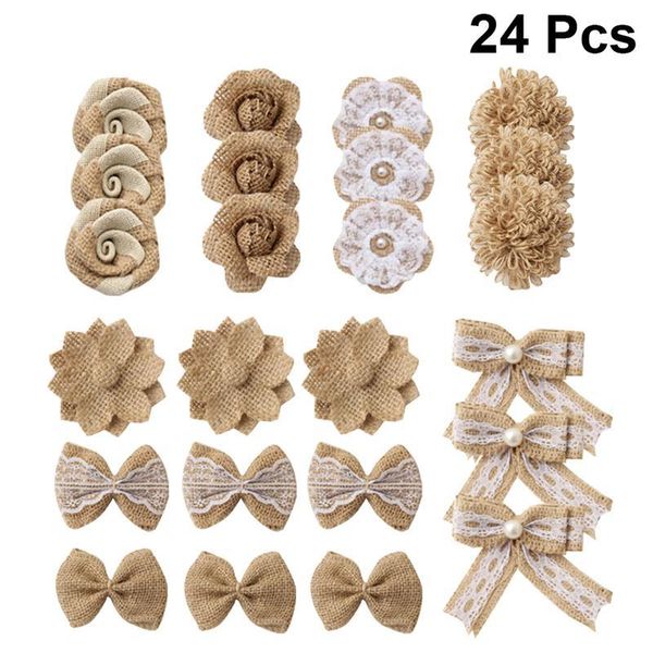 party decoration 24pcs in 1 set burlap flower vintage handmade linen materials jute for wedding christmas diy
party decoration 24pcs in 1 set burlap flower vintage handmade linen materials jute for wedding christmas diy