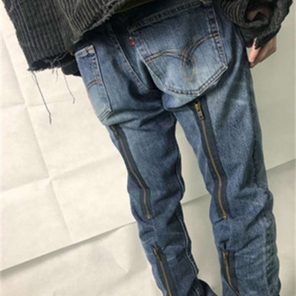 Mens Designer Jeans Needles Zipper Design Washed Destroyed Knife-cut Denim Jeans Trousers ASAP ROCKY High Street Fashion Brand, Blue
Mens Designer Jeans Needles Zipper Design Washed Destroyed Knife-cut Denim Jeans Trousers ASAP ROCKY High Street Fashion Brand, Blue
