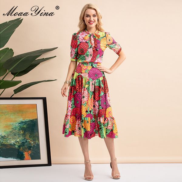 fashion designer summer high waist midi skirt sets women's short sleeve floral print shirts and skirts two pieces suit 210524, White
fashion designer summer high waist midi skirt sets women's short sleeve floral print shirts and skirts two pieces suit 210524, White