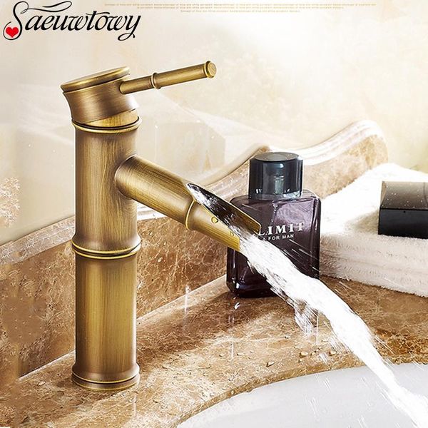 bathroom sink faucets short bamboo shape, high antique brass deck-mounted basin faucet water column sink, and cold tap,
bathroom sink faucets short bamboo shape, high antique brass deck-mounted basin faucet water column sink, and cold tap,