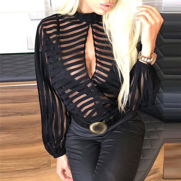 women's blouses & shirts hirigin sheer striped female puff blousefashion long sleeve high neck ladies see through hollow, White
women's blouses & shirts hirigin sheer striped female puff blousefashion long sleeve high neck ladies see through hollow, White