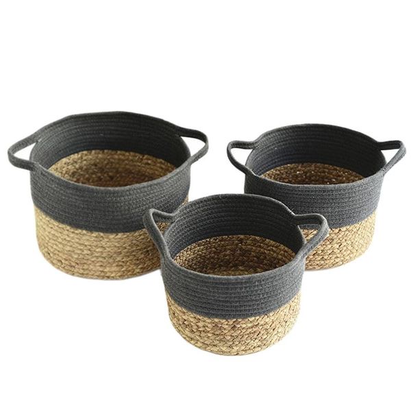 storage baskets set of 3 natural cotton rope basket,round organiser with handle for home decor,closet,toys
storage baskets set of 3 natural cotton rope basket,round organiser with handle for home decor,closet,toys