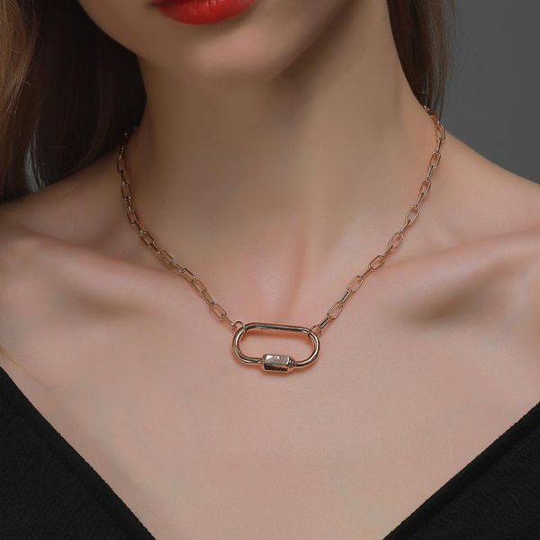 chains cold wind chain oval screw buckle necklace niche design high-end sense of clavicle retro light luxury necklaceqw129, Silver
chains cold wind chain oval screw buckle necklace niche design high-end sense of clavicle retro light luxury necklaceqw129, Silver