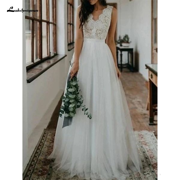 2021 new a-line es v neck sweep train lace tulle bridal sleeveless beach boho wedding gowns with embroidery th0z, White
2021 new a-line es v neck sweep train lace tulle bridal sleeveless beach boho wedding gowns with embroidery th0z, White