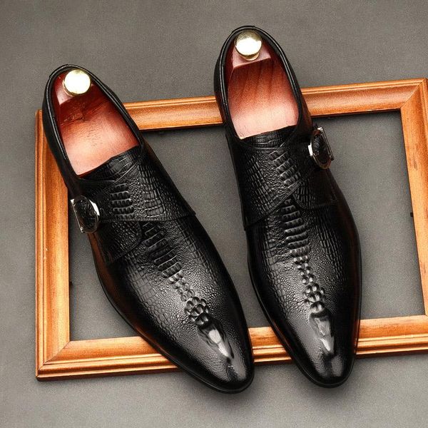 dress shoes monk strap crocodile genuine leather men slip on waxing process italian formal wedding suit business meng2, Black
dress shoes monk strap crocodile genuine leather men slip on waxing process italian formal wedding suit business meng2, Black