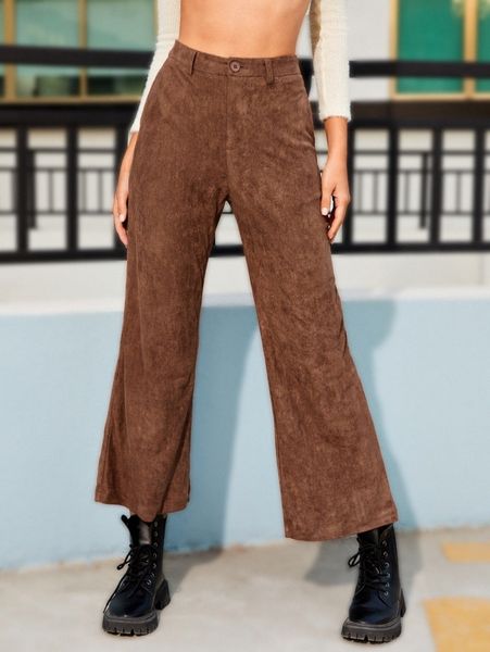 high waist flare leg suede pants h6bm#, Black;white 
high waist flare leg suede pants h6bm#, Black;white