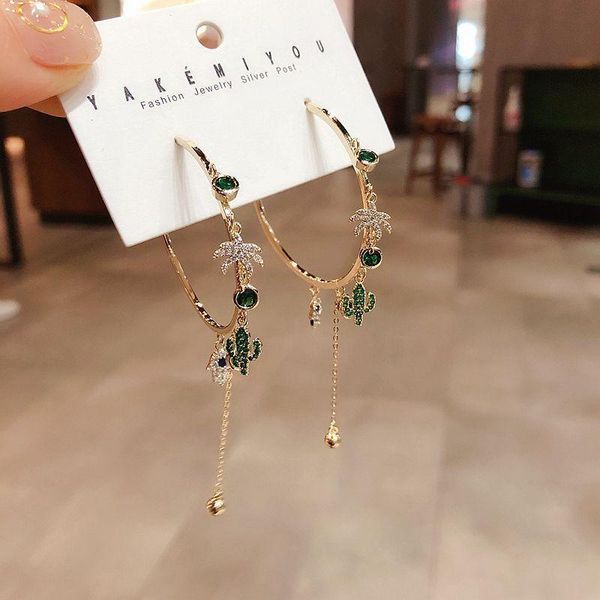 dangle & chandelier fashion cubic zirconia green cactus chain earrings exquisite round tassel coconut tree ear studs for women jewelry gift, Silver
dangle & chandelier fashion cubic zirconia green cactus chain earrings exquisite round tassel coconut tree ear studs for women jewelry gift, Silver