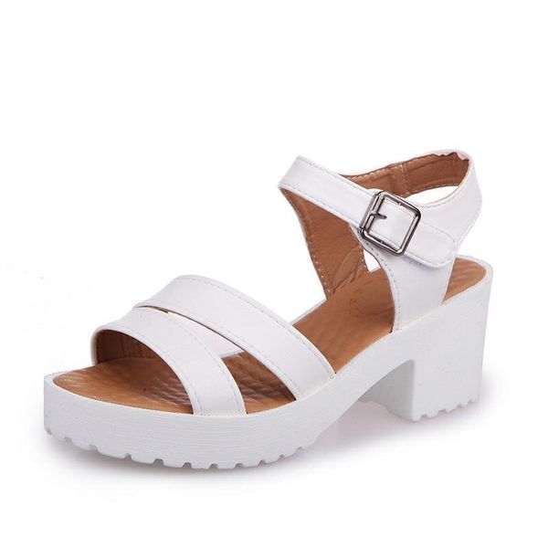sandals women gladiator platform peep toe solid color thick high heel white summer casual shoes woman plus size 33-45, Black
sandals women gladiator platform peep toe solid color thick high heel white summer casual shoes woman plus size 33-45, Black