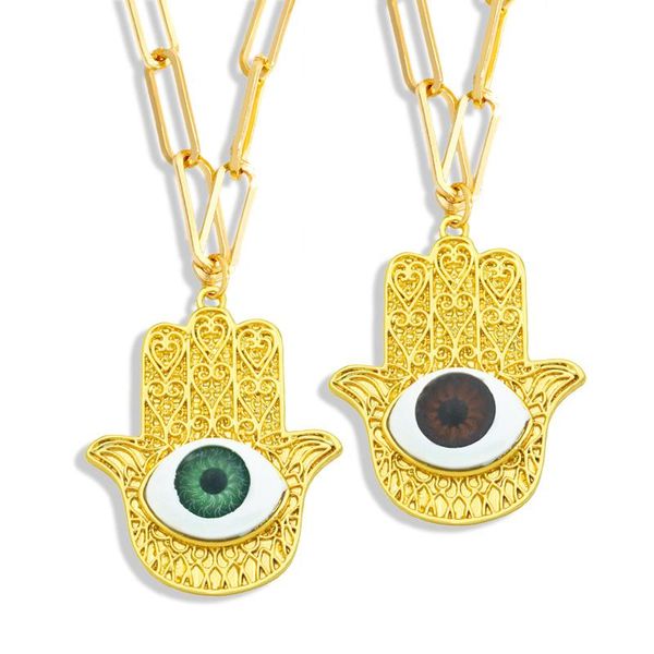 pendant necklaces flola gold link chain fatima hand necklace copper cz resin evil eye gift plated jewelry nkey85, Silver
pendant necklaces flola gold link chain fatima hand necklace copper cz resin evil eye gift plated jewelry nkey85, Silver