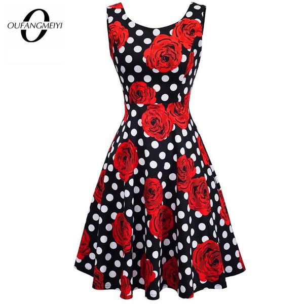 summer women retro polka dot rose floral print slim elegant casual party swing a-line dress ea063 dresses, Black;gray
summer women retro polka dot rose floral print slim elegant casual party swing a-line dress ea063 dresses, Black;gray