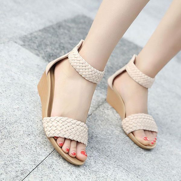 sandals female 2021 fashion elegant weave wedge shoes woman back zipper women outdoor cover heel, Black
sandals female 2021 fashion elegant weave wedge shoes woman back zipper women outdoor cover heel, Black