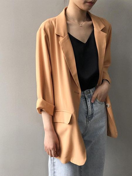 women's suits & blazers yanshuang 2021 spring summer pure color small suit jacket thin version korean sun ninepoint sleev 510130, White;black
women's suits & blazers yanshuang 2021 spring summer pure color small suit jacket thin version korean sun ninepoint sleev 510130, White;black