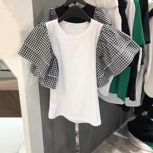 women's t-shirt neploe korean shirts for women 2021 summer fashion tshirts loose casual tees patchwork contrast color rops de mujer 98, White
women's t-shirt neploe korean shirts for women 2021 summer fashion tshirts loose casual tees patchwork contrast color rops de mujer 98, White