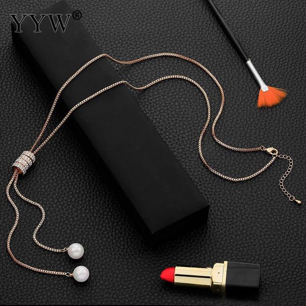 pendant necklaces trendy sweater chain necklace with pearls for elegant women graceful simple style micro pave rhinestone gift, Silver
pendant necklaces trendy sweater chain necklace with pearls for elegant women graceful simple style micro pave rhinestone gift, Silver