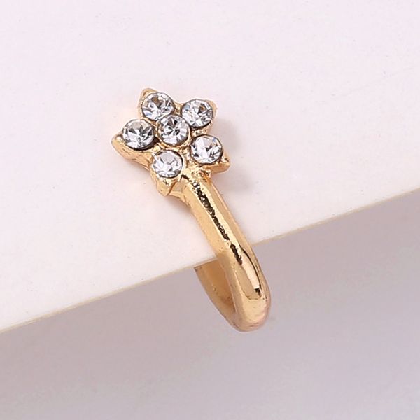 mini studded u-shaped golden plum blossom snowflake five pointed star diamond false ring clip nose ornament, Silver
mini studded u-shaped golden plum blossom snowflake five pointed star diamond false ring clip nose ornament, Silver