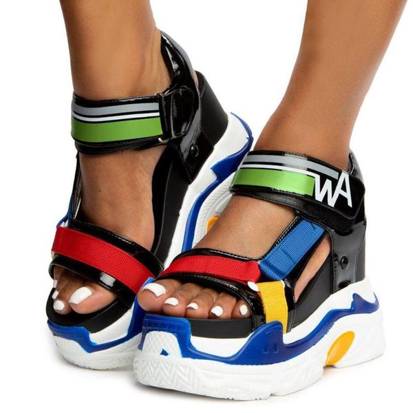women shoes brand design summer platform wedges heels sandals mixed color large size 35-43 2021, Black
women shoes brand design summer platform wedges heels sandals mixed color large size 35-43 2021, Black
