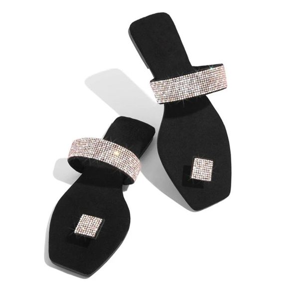 spring summer single finger rhinestone bright diamond slippers candy color flat women sandals beach non-slip d3, Black
spring summer single finger rhinestone bright diamond slippers candy color flat women sandals beach non-slip d3, Black
